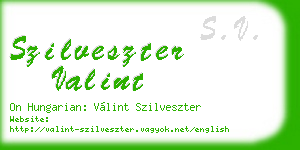 szilveszter valint business card